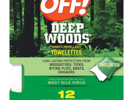 OFF! Deep Woods Insect Repellent Towelettes For Mosquitoes 12 pk Supply