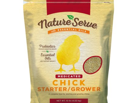 NatureServe Medicated Grower Starter Feed Crumble For Poultry 10 lb Hot on Sale