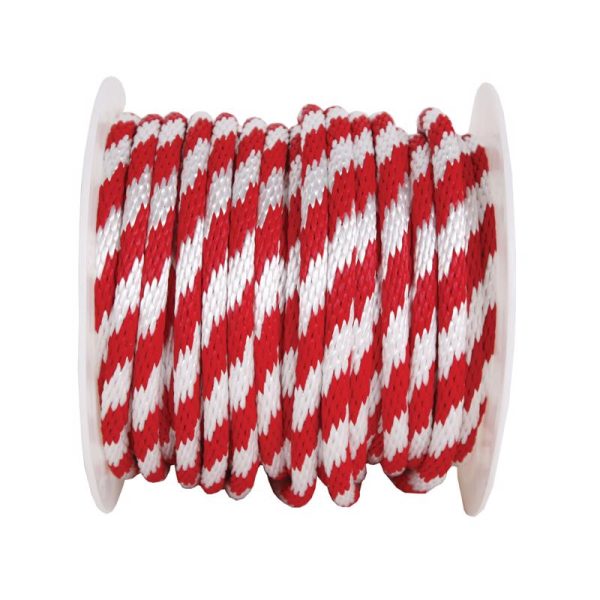 Koch 5 8 in. D X 140 ft. L Red White Solid Braided Polypropylene Derby Rope For Sale