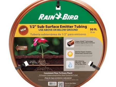 Rain Bird Plastic Drip Irrigation Emitter Tubing 1 2 in. D X 50 ft. L For Sale