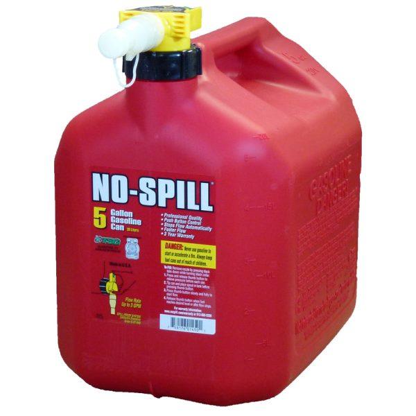 No-Spill Plastic Gas Can 5 gal Supply