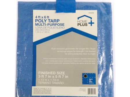 Home Plus 4 ft. W X 6 ft. L Light Duty Polyethylene Tarp Blue Online